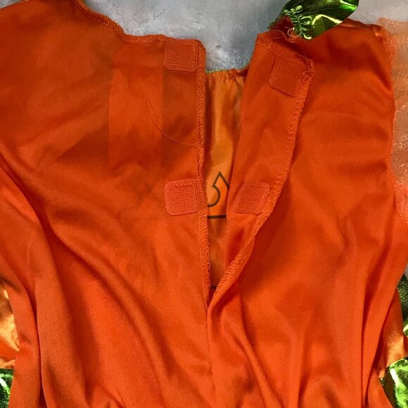 Seasons Precious Pumpkin Costume Girls Small (4-6) Halloween Orange Green NEW - Picture 10 of 11